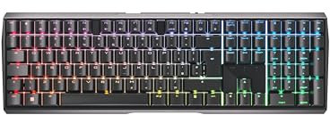 CHERRY MX 3.0S Wireless, Cordless Mechanical Gaming Keyboard, UK-Layout (QWERTY), Bluetooth, RF and Wired Connection, MX2A RED Switches, Black