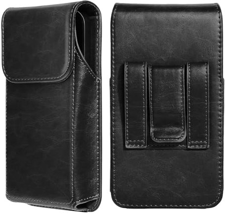 Flintronic Mobile Holster, Crazy Horse Leather Belt Phone Case, Pro, for iPhone 11-15, Work & Adventure