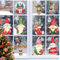 EUDUQ Fensterbilder Weihnachten Selbstklebend,9 Blätter Weihnachtsdeko mit verschiedenen Elementen,Große Weihnachtsmann Aufkleber,Schneeflocken Fensterdeko,Fenstersticker Weihnachtsdeko
