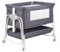 suihuooo 4 In 1 Beistellbett Baby, Reisebett Baby mit Matratze, Babybett 7 Fach höhenverstellbar mit Aufbewahrungskorb & Tragetasche, Licht Kinderbett mit Rollen, Matratze und Moskitonetz（Grau）