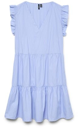 VERO MODA Women's Vmfanni SL Short Dress WVN Ga Noos, Hydrangea, S