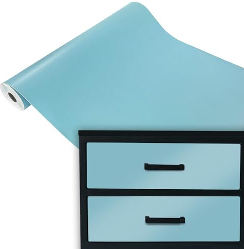 Klebefolie Möbel 45x100 cm | Selbstklebende Möbelfolie in modernen Unifarben | Klebefolie vielseitig einsetzbar für kreative Möbelgestaltung und Upcycling | Blau Matt