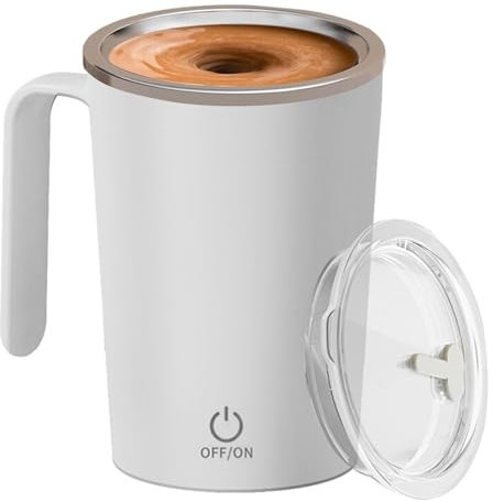 Taza agitadora automática - Taza agitadora automática de café de 350 ml, Taza de leche de viaje recargable, Taza agitadora de acero inoxidable | Batidora automática para té, café y chocolate caliente.