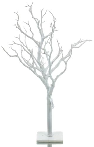 GASPER Dekobaum Weiß 40 cm - Metall & Kunststoff