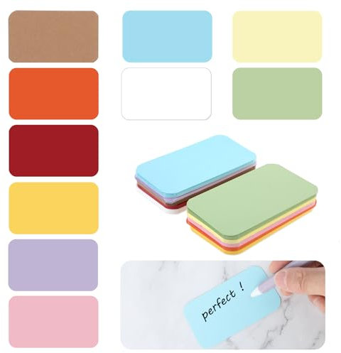 YUXIANLB 100 PCS Small Blank Paper Message Cards, Colored Blank Index Cards 3.54 x 2 Inches Business Cards Double-Sided Mini Note Card for Scrapbooking DIY Gift Tags Label