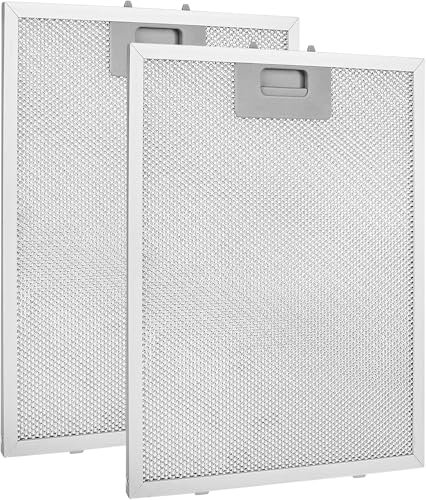 Filtro de repuesto para campana extractora de 300 x 250 mm, filtro de grasa de metal, 2 unidades, filtros universales de ventilador extractor, 5 capas, de aluminio, filtros de grasa para campana de