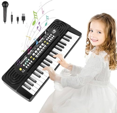 Teclado Electrónico Piano para Infantil y Principiantes, 37 Teclas Multifunción Piano Musical para Niños, Teclado de Piano Portátil Educativos Juguetes para 3 4 5 6 Años Niñas Niños