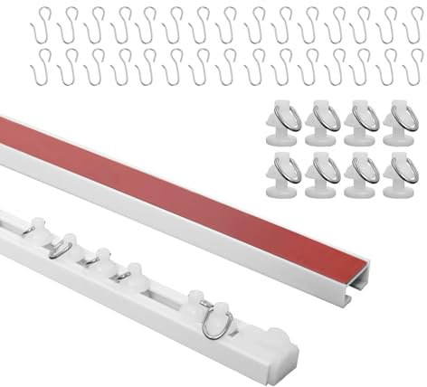 Selbstklebende Vorhangschiene, 3 Meter Deckenvorhangschiene, kein Bohren erforderlich, Installation der Deckenvorhangschiene, Wohnwagen, Anhänger, Hausvorhangschiene