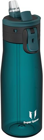 Sparrow Trinkflasche 1L - TouchFlow Tritan Wasserflasche - BPA-frei - Sportflasche Auslaufsicher - Trinkflaschen mit Strohhalm für Sport, Outdoor - Leicht, Nachhaltig