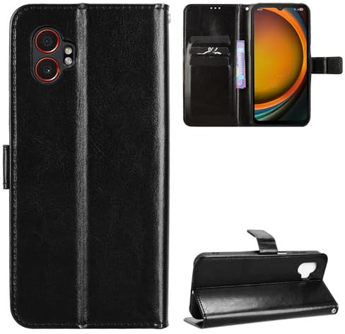 zZjoOoj Cover per Samsung Galaxy Xcover 7 Pro,Custodia a portafoglio in Pelle PU Premium [Magnetica a Scatto][Slot per Scheda][Protezione Completa] Case per Xcover 7 Pro -Nero