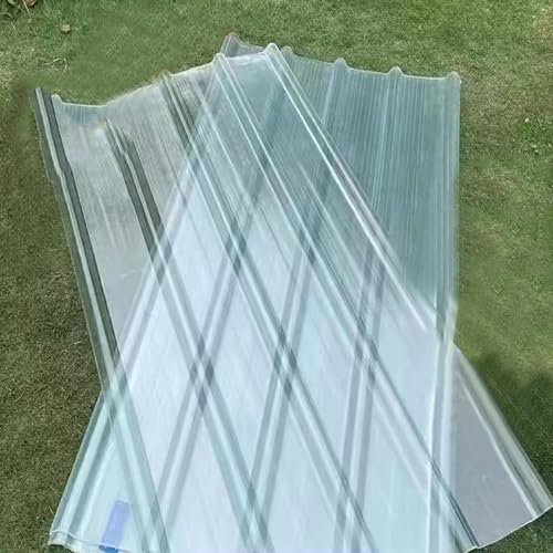 Wellbahn Dachbleche,FRP-Tageslichtplatten,Wellplatten,Dachplatten,Transparent Kurzrollen,Ersatzplatten Gewächshausplatte,Schuppendachplatte for Carports,1,2mm dick, 1/3/6/7/9/10 Stück(1 Pcs,0.9x1.6m/3