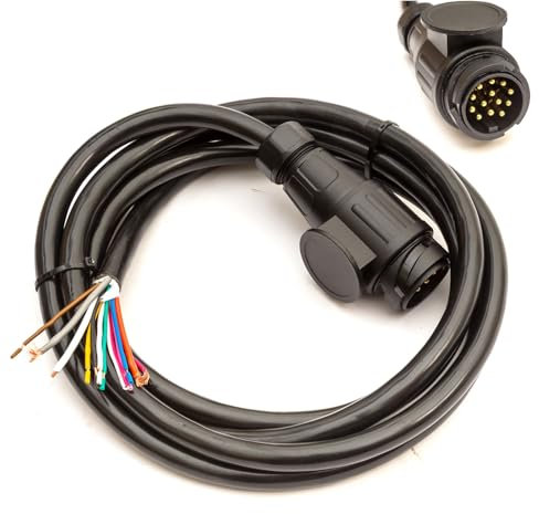 Pre-Wired 13 Pin Plug 3 Metre 12 Core Cable 12V Electrical Towing Connector Caravan Trailer