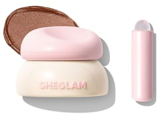 SHEGLAM Bounce Putty Pocket Lip Pot velvet Matte Lip Gloss Soft High Pigment Color Lip Stain with Brush-Biscotti Babe
