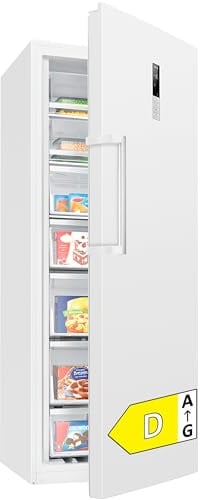 Bomann® Gefrierschrank Nofrost | 70cm breit | 2in1 - auf kühlen umstellbar | 186cm | Tiefkühlschrank | 5 Schubladen u. 2 Fächer | Türanschlag wechselbar | 380L Freezer | GSVS 7365 weiß