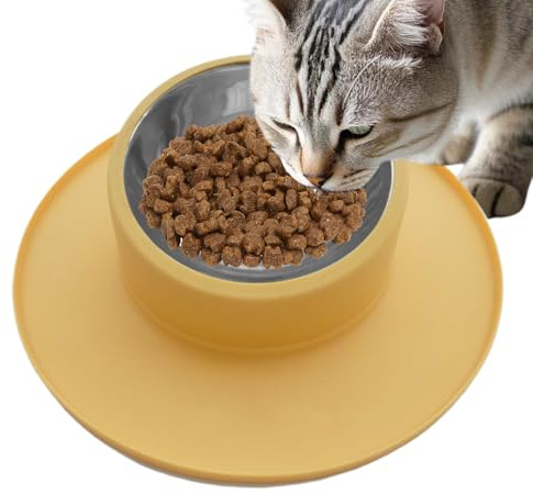 Jukeoiu Bols pour Nourriture Chien,Distributeur Anti Renversement en Acier Inoxydable Et Silicone - Bol Boisson Anti-Renversement - pour Nourriture et Eau Chiens Chats Voyage Intérieur