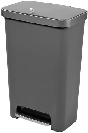 Addis 50L Rectangular Recycling Pedal Bin | 2 Compartment Kitchen Grey