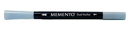 Tsukineko Memento Dual Tip Art Markers Blue, Summer Sky, Vibrant Colouring Pen for Artists, Archival, Water-resistant, for Stamping, Calligraphy, Water Colouring, Embossing, and Mixed Media