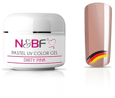 N&BF UV Farbgel Pastell Dirty Pink (Beige) | Colourgel deckend mittelviskos | Pastel Color Gel für Gelnägel | Made in Germany | Farbgele selbstglättend