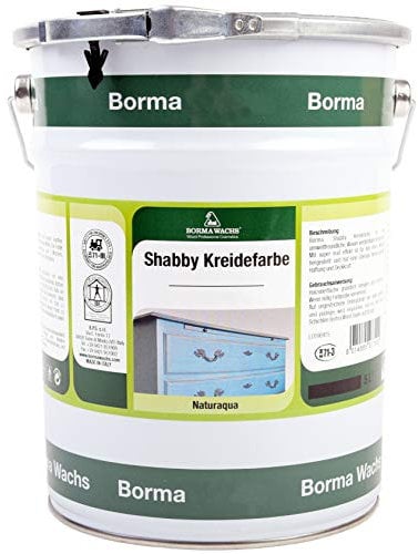 BORMA WACHS Shabby Chic Möbel Kreidefarbe matt Landhaus Stil Vintage Look 5 L (GRAU - 101)