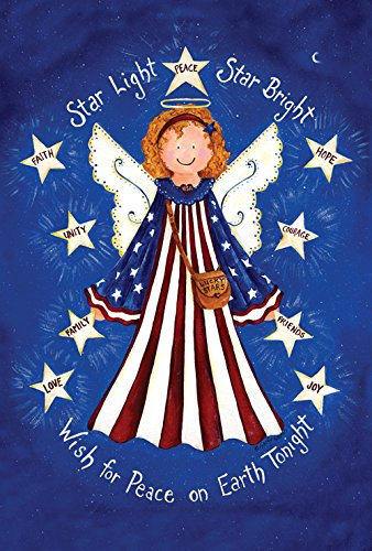 Toland Home Garden Star Light Star Bright Garden Drapeau, Tissu, Bleu, L