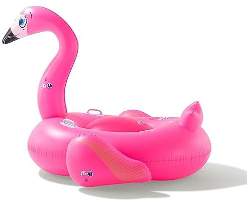 Bestway Pink Inflatable Giant Mega Supersized Flamingo Rider Swimming Lounge Float Pool Toy Lilo - 6.5' x 55