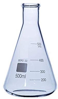 Rocwing - Borosilicate 3.3 Graduated Conical Glass Flask for Laboratory (500ml)
