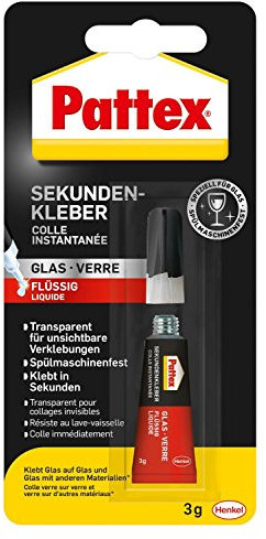 Pattex PSV1C Sekundenkleber Glas flüssig 3g (3er Pack)