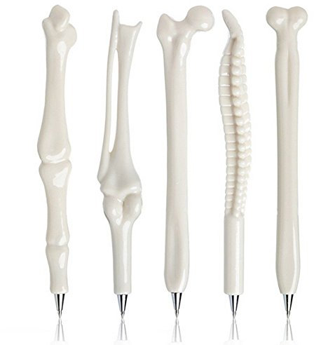 Slivercolor Kreativ Neuheit Knochen Design Form Schwarz Tinte Kugelschreiber für Krankenschwester, Arzt, Freunde, Künstler, Schule, Büro, Geburtstagsgeschenk, Briefpapier Geschenk, 0.7mm schwarz