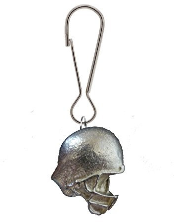 Casco da football americano GT243, 3 x 2,3 cm, realizzato in fine peltro inglese su un tirazip