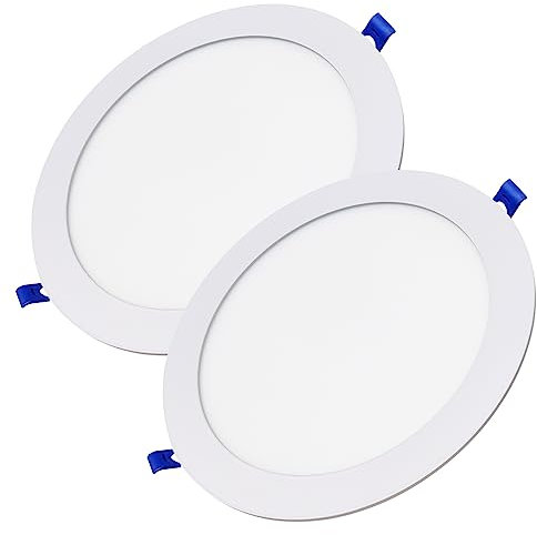 LED ATOMANT Packung mit 2 LED Einbaustrahler Downlight Rund Flach 20W 225mm 1800lm, Warmweiß Farbe (3000K), Driver einschließlich