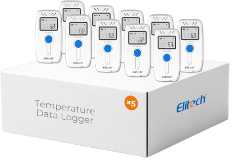 Elitech USB Thermometer Hygrometer Thermo-Hygrometer Feuchtigkeits-Meter Feuchtigkeit Monitor Innen/Außen Temperatur Messgerät Thermostat Sensor Sonde(10Packungen)