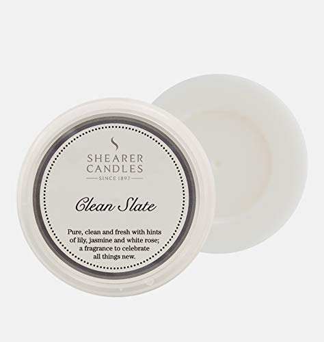 Shearer Candles Clean Slate, profumato, Cera da sciogliere, fragranze e Oli Essenziali, Grigio, Bianco e Argento, Taglia Unica