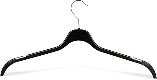 Kleiderbügel 20 Stück hochwertigen Kunststoff 47 cm | Hemdenbügel | Blusenbügel | 360° drehbarer Haken | platzsparend | Anti-Rutsch | Schwarz