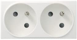 Double prise de courant détrompée 2P+T spéciale goulotte Gallery - Blanc pure - WXF432 - Hager
