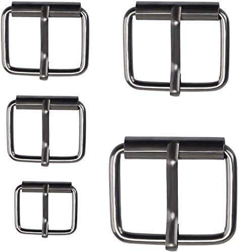 Coolty 75 Stück Metall Rollschnallen, Gürtel Hardware Dornschließe für Taschen Ledergürtel Hand DIY Zubehör, 5 Größen - 14mm, 17mm, 20mm, 26mm, 32mm(Rotguss)
