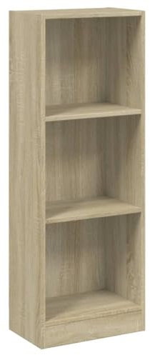vidaXL Bücherregal 3 Fächer Wandregal Aktenregal Standregal Büroregal Regal Mehrzweckregal Aufbewahrungsregal Sonoma-Eiche 40x24x109cm Holzwerkstoff
