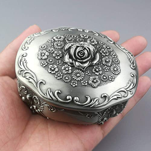 ROSIKING Ovale Prägung Legierung Metall Spieluhr Aufziehen Antike Schmuck Spieldosen Weihnachten Geburtstag Valentinstag Geschenke Spielt Anastasia-Once Upon a Dezember