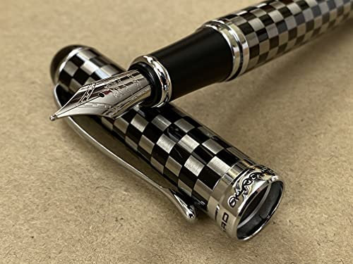 Rhapsody Jinhao x750 Fountain Pen 0.5mm Medium-Fine Nib Ink Pens (Checker-Board)