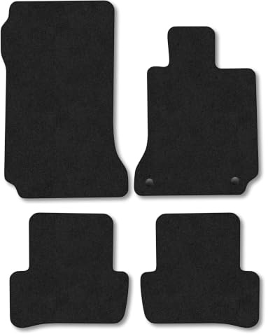 Mercedes C-Class (2008-2014) [Saloon, Estate, Automatic] Carpet Car Mats | Black Edge Trim Tailored Fit Floor Mats Full Coverage Protection Accessories Easy Clean Anti Slip Made in the UK
