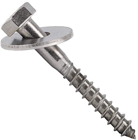 OPIOL QUALITY® Sechskant Holzschrauben M12x100 mit Große Unterlegscheiben M12 (10 Stück) aus Edelstahl A2 V2A Set DIN 571/ DIN 9021 Wiener Schrauben Holzbauschrauben Schlüsselschrauben Beilagscheiben