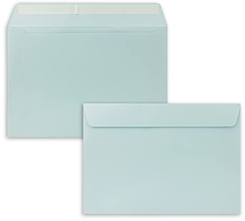 25x Briefumschläge DIN C5 Hellblau (Blau) - 16,2 x 22,9 cm - Haftklebung - Edle Kuverts für große Einladungen und Karten zum Geburtstag oder Hochzeit
