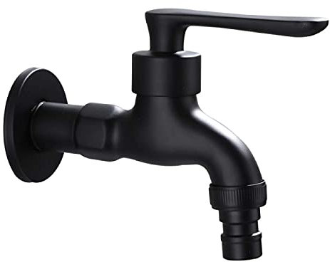 Robinet Exterieur Jardin Robinet Vintage pour Eau Froide avec Monocommande Interface (Sorties 1/2 - EntréE 1/2) 1 Convertisseur (3/4), Convient pour Le Jardin, Machine à Laver, Longueur 11 Cm