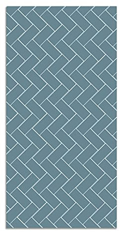 Panorama Alfombra Vinílica Cocina Baño - Varios Tamaños - (Mosaico Ladrillos Azul 40x80 cm)