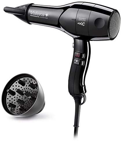 Valera Swiss Silent Jet 8701 professioneller Ionen-Haartrockner für leises und schnelles Trocknen, Sanify Luftreinigung, 2200 Watt, Farbe Schwarz