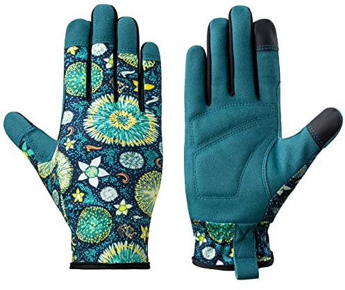 isilila Gartenhandschuhe für Damen Touchscreen Rosenhandschuhe Atmungsaktiv Leicht Sicherheits-Arbeitshandschuhe Verdickte Handflächen Garten und Hausarbeit Gartenarbeiten Beste Gartengeschenke
