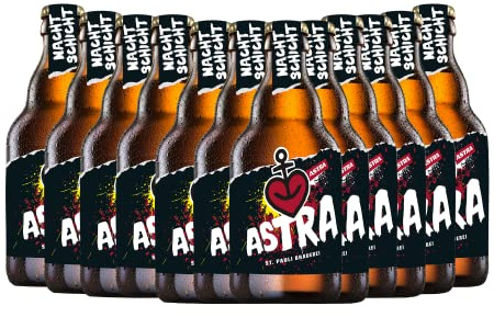 Astra St. Pauli Brauerei, 12 Knollen (0,33l) handgebrautes Bier aus dem Herzen von St. Pauli (NACHTSCHICHT)