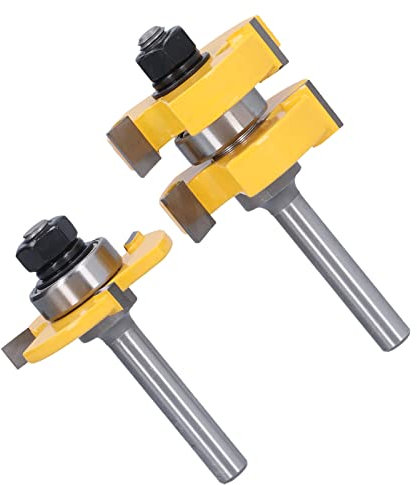 Tongue and Groove Router Bit Set, 8mm Shank Tongue and Groove Router Bits Adjustable T Shape 3 Teeth T Shape Jointing Router Bits Woodworking Milling Cutter for Engraving Machine Trimming Machine