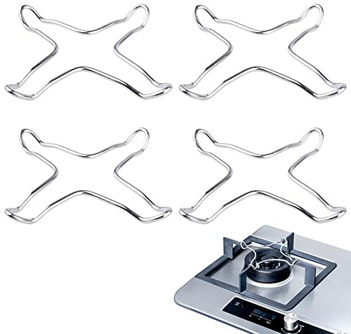 Gas Ring Reducer Universal,Forreen 4 Pieces Trivet Stove Top Iron Non-Slip Stable Heat Resistant Rustproof Durable Gas Hob Pan Support for Kitchens, Coffee Machines, Ovens, Gas Hobs