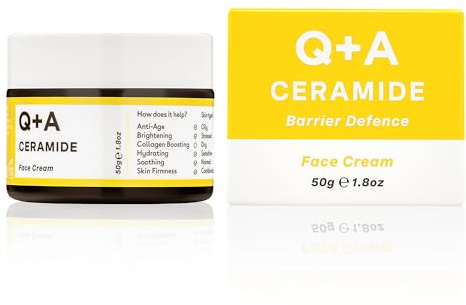 Q+A Ceramid-Gesichtscreme 50g, Feuchtigkeitscreme | Ceramide, Pro-Vitamin E und Squalan Verbessern die Feuchtigkeitsversorgung und Elastizität der Haut