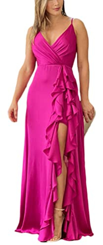 shownicer Robe de Soiree Femme sans Manches Longue Élégante Robe Casual Été Sexy Maxi Robe de Cérémonie Party Mariage Cocktail